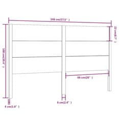 Vidaxl Vzglavna sivo 146x4x100 cm trdna borovina