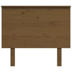 Vidaxl Posteljno vzglavje medeno rjavo 94x6x82,5 cm trdna borovina