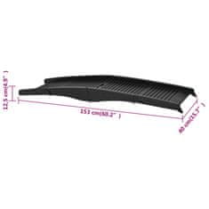 Vidaxl Zložljiva pasja klančina črna 153x40x12,5 cm plastika