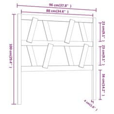 Vidaxl Posteljno vzglavje belo 96x4x100 cm trdna borovina