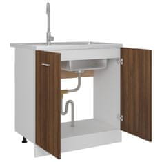 Vidaxl Omarica za umivalnik rjav hrast 80x46x81,5 cm inž. les