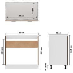 Vidaxl Omarica za umivalnik rjav hrast 80x46x81,5 cm inž. les