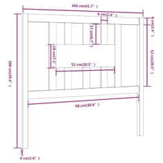 Vidaxl Vzglavna 106x4x100 cm trdna borovina