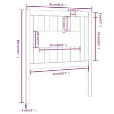 Vidaxl Vzglavna črno 81x4x100 cm trdna borovina