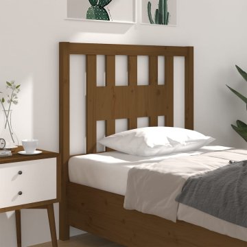 Vidaxl Vzglavna medeno rjavo 96x4x100 cm trdna borovina