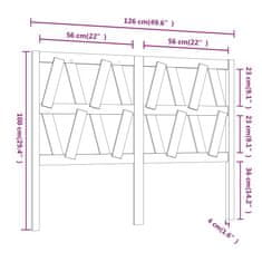 Vidaxl Posteljno vzglavje 126x4x100 cm trdna borovina