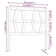 Vidaxl Posteljno vzglavje medeno rjavo 81x4x100 cm trdna borovina