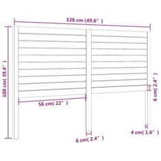 Greatstore Posteljno vzglavje medeno rjavo 126x4x100 cm trdna borovina