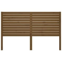 Vidaxl Posteljno vzglavje medeno rjavo 126x4x100 cm trdna borovina