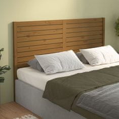 Vidaxl Posteljno vzglavje medeno rjavo 126x4x100 cm trdna borovina