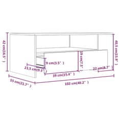 Vidaxl Klubska mizica sonoma hrast 102x55x42 cm konstruiran les