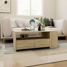 Vidaxl Klubska mizica sonoma hrast 102x55x42 cm konstruiran les