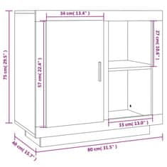 Vidaxl Komoda dimljeni hrast 80x40x75 cm