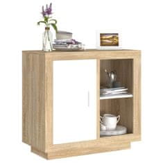 Vidaxl Komoda bela in sonoma hrast 80x40x75 cm