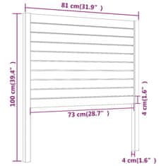 Vidaxl Posteljno vzglavje sivo 81x4x100 cm trdna borovina