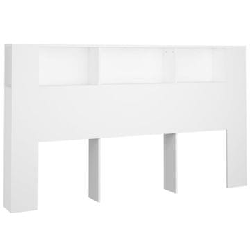 Vidaxl Vzglavna omarica bela 180x18,5x104,5 cm