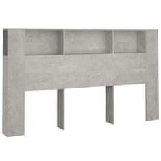 Vidaxl Vzglavna omarica betonsko siva 180x18,5x104,5 cm