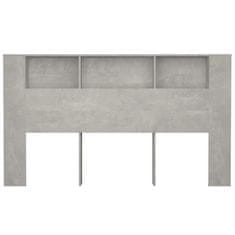 Vidaxl Vzglavna omarica betonsko siva 180x18,5x104,5 cm