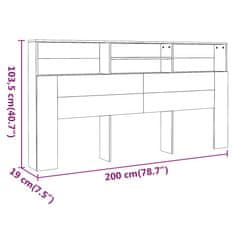 Vidaxl Vzglavna omarica rjavi hrast 200x19x103,5 cm