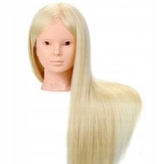 Korbi Treningovna frizerska glava s stojalom, Blond 70cm