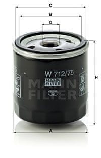 Filtri MAN W 712/75 MANN HUMMEL OLJNI FILTER