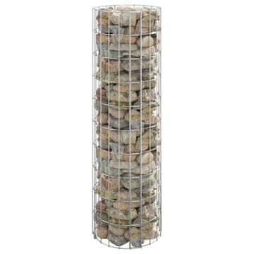 Vidaxl vidaXL Okrogli gabionski stebriček, pocinkano jeklo, Ø30x100 cm