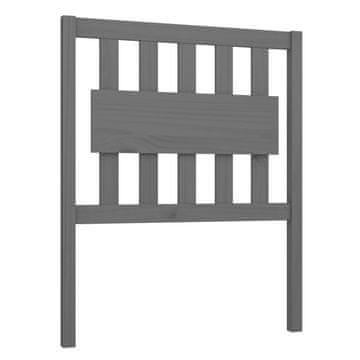 Vidaxl Posteljno vzglavje sivo 80,5x4x100 cm trdna borovina