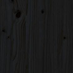 Greatstore Vrtna klop črna 203,5x48x91,5 cm trdna borovina