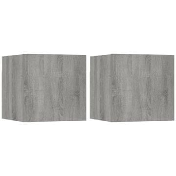 Vidaxl Stenska TV omarica 2 kosa siva sonoma 30,5x30x30 cm