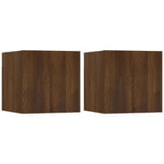 Vidaxl Stenska TV omarica 2 kosa rjavi hrast 30,5x30x30 cm