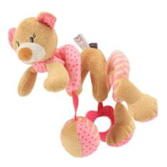 Baby Mix Spiralna igrača za otroške posteljice medvedek roza