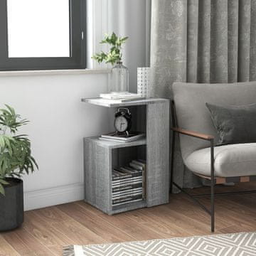 Vidaxl vidaXL Stranska mizica, siva, hrast sonoma, 36x30x56 cm