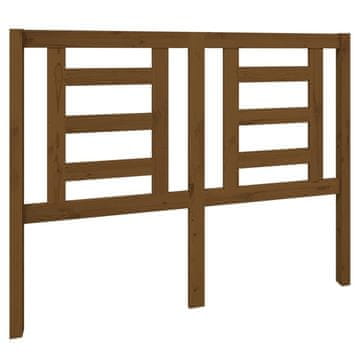 Vidaxl Posteljno vzglavje medeno rjavo 126x4x100 cm trdna borovina