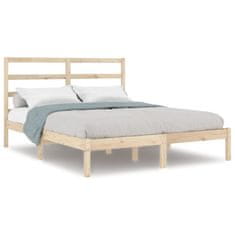 Vidaxl Posteljni okvir iz trdnega lesa 135x190 cm 4FT6