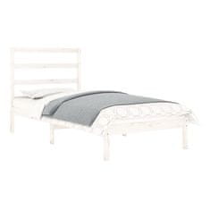 Vidaxl Posteljni okvir bel iz trdnega lesa 75x190 cm 2FT6
