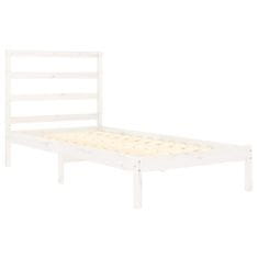 Vidaxl Posteljni okvir bel iz trdnega lesa 75x190 cm 2FT6