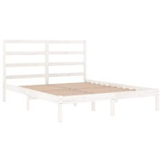 Vidaxl Posteljni okvir bel iz trdnega lesa 120x190 cm 4FT