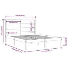Vidaxl Posteljni okvir iz trdnega lesa 120x190 cm 4FT