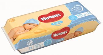 Huggies  Pure otroški robčki, neodišavljeni, 56/1