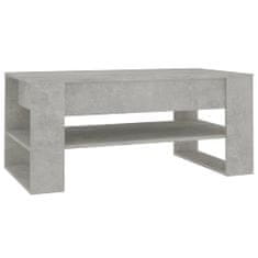 Greatstore Klubska mizica betonsko siva 102x55x45 cm konstruiran les
