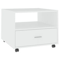 Vidaxl Klubska mizica bela 55x55x40 cm konstruiran les