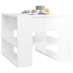 shumee Kavna mizica, bela, visok sijaj, 55,5x55x45 cm