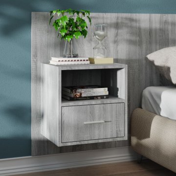 Vidaxl vidaXL Viseča nočna omarica, siva, hrast sonoma
