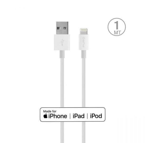 Puro kabel za Apple naprave, USB-A v Lightning, 1 m, bel
