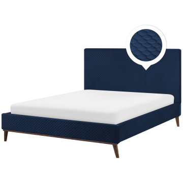 Beliani Postelja BAYONNE 180x200 cm modra