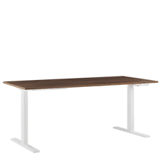 Beliani Ročno nastavljiva pisalna miza 180x80 cm rjavo-bela DESTIN II