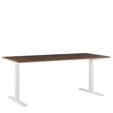 Beliani Ročno nastavljiva pisalna miza 180x80 cm rjavo-bela DESTIN II