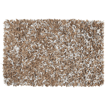 Beliani Usnjena preproga 140 x 200 cm rjava/siva MUT