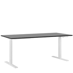 Beliani Ročno nastavljiva pisalna miza 180x80 cm črno-bela DESTIN II