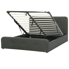 Beliani Temno siva postelja s shrambo 160 x 200 RENNES